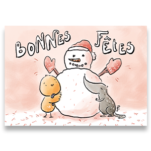 1x Carte postale "Bonnes Fêtes"
